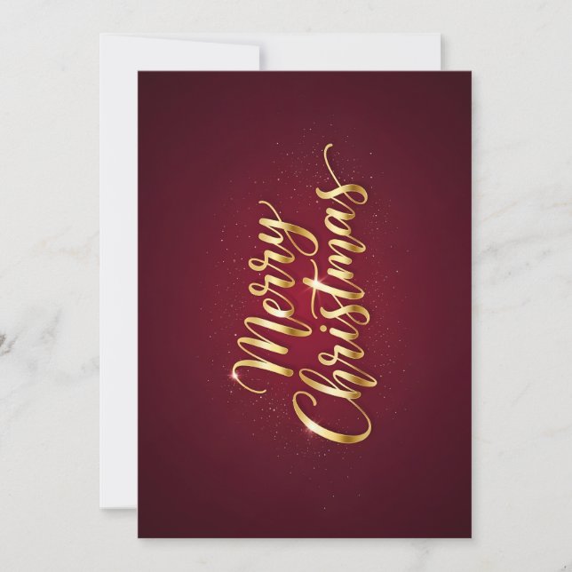 Invitación  "Merry Christmas" mit goldglänzender Schrift (Anverso)