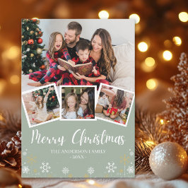 Invitación Merry Christmas Modern Photo Family