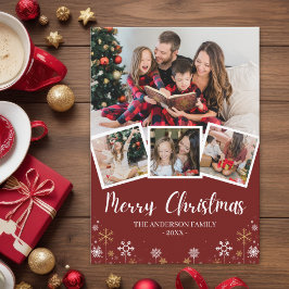 Invitación Merry Christmas Modern Photo Family