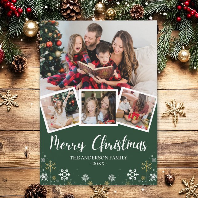 Invitación Merry Christmas Modern Photo Family (Subido por el creador)