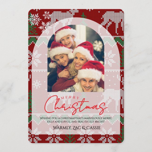 Invitación Merry Christmas Personalized Photo Card (Anverso)