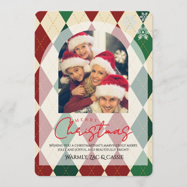 Invitación Merry Christmas Personalized Photo Card (Anverso)