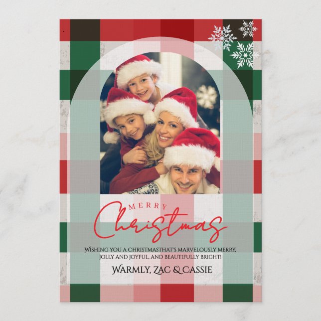 Invitación Merry Christmas Personalized Photo Card (Anverso)