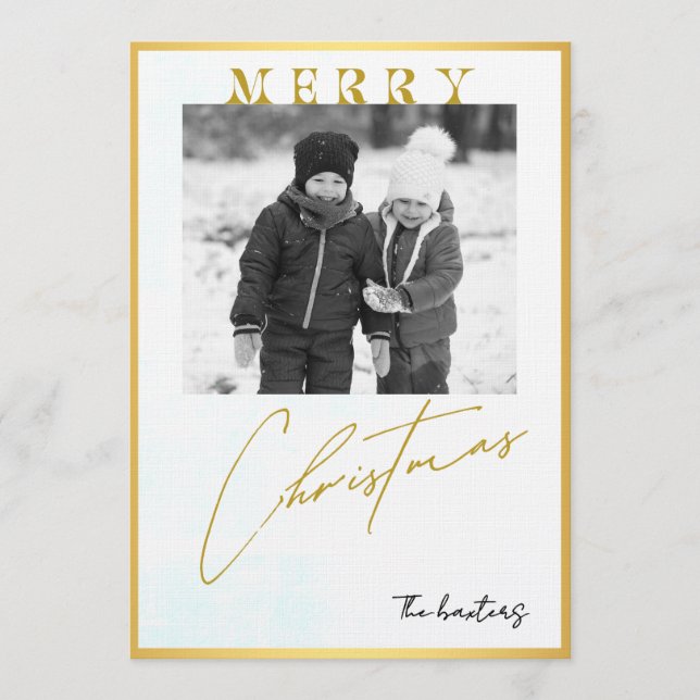 Invitación Merry Christmas Personalized Photo Holiday (Anverso)