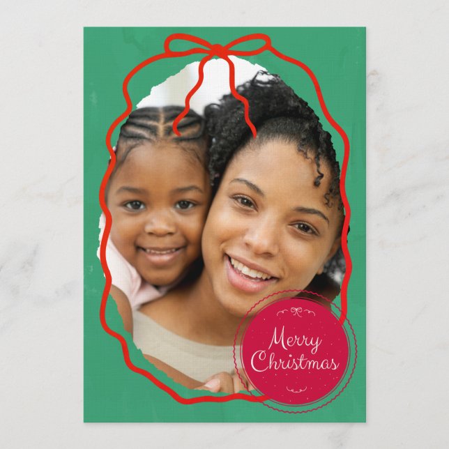 Invitación Merry Christmas Personalized Photo Holiday  (Anverso)