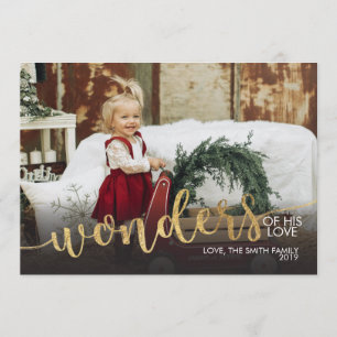 Invitación Merry Christmas Photo Card Relieve metalizado dora