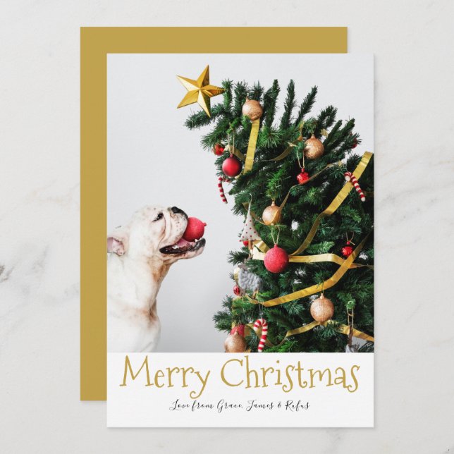 Invitación Merry Christmas Simple Fun Text Photo Card (Anverso / Reverso)