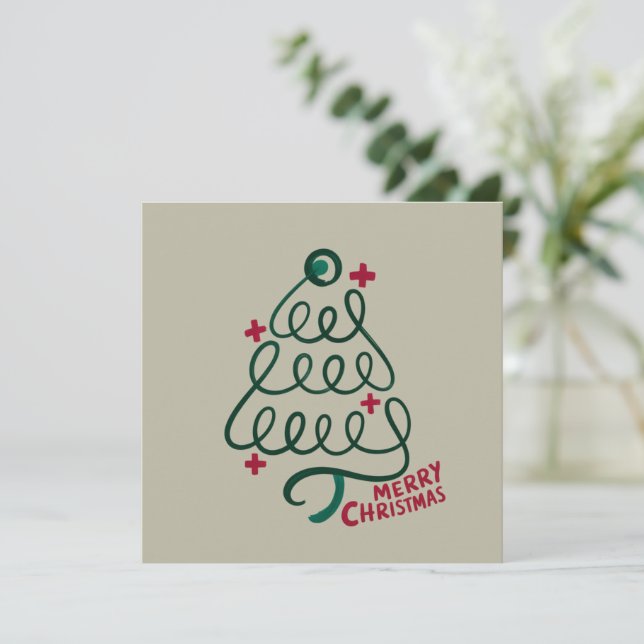 Invitación Merry Christmas Stethoscope CNA Medical Worker (Anverso de pie)