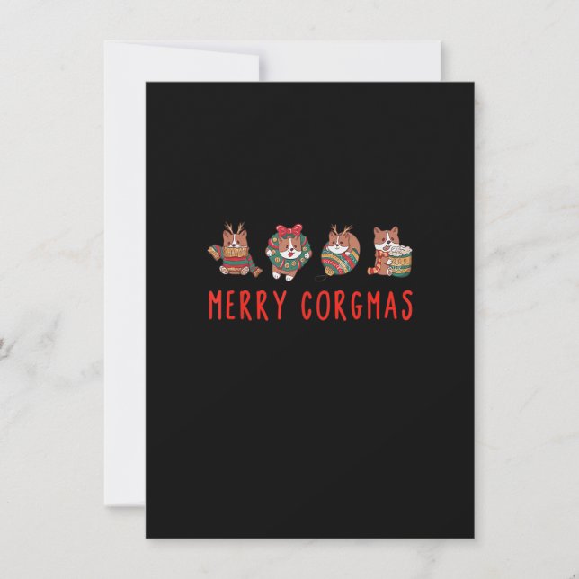 Invitación Merry Corgmas Christmas Corgi Cute Dog Funny (Anverso)