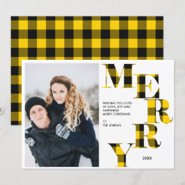 Invitación Merry | Festividad fotográfica de búfalo amarillo