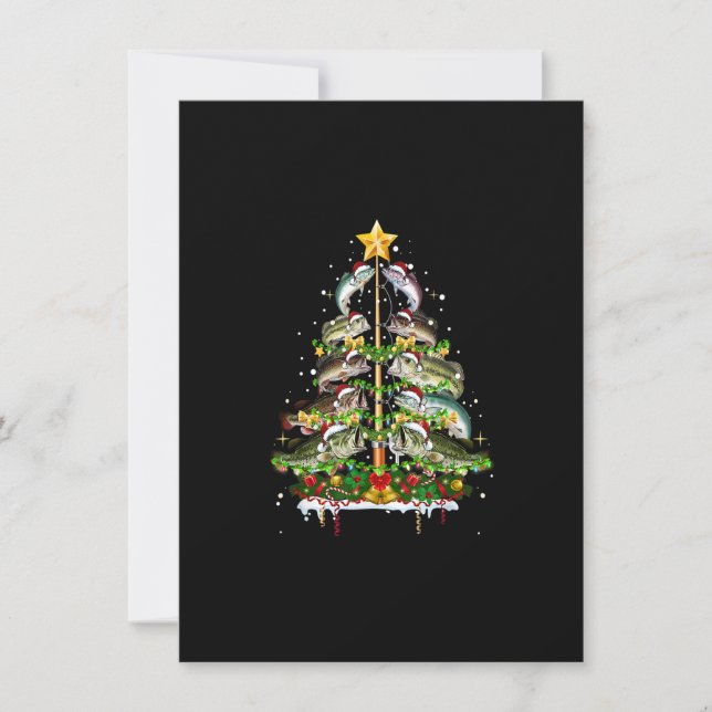 Invitación Merry Fishmas Gracioso Fish Christmas Tree Lige Fi (Anverso)