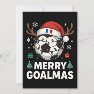 Invitación Merry Goalmas Francia - Divertido Fútbol Navideño