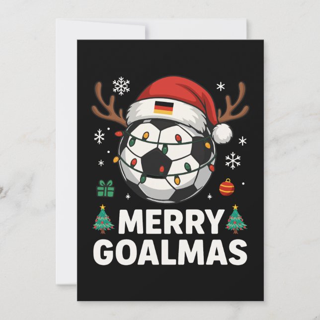 Invitación Merry Goalmas - Funny Soccer Christmas (Anverso)