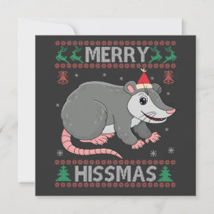 Invitación Merry Hissmas Graciosa Nochebuena Sweater Opossum 