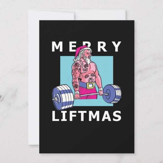 Invitación Merry Liftmas Navidades Halterofilia (Anverso)