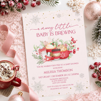 Invitación Merry Little Baby está preparando Baby Shower de N