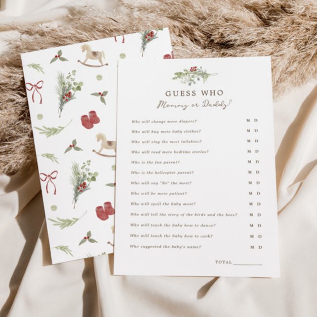 Invitación Merry Little Baby Shower Adivina Quién Es La Tarje (Subido por el creador)