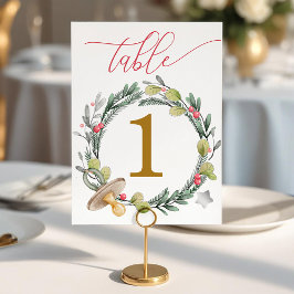 Invitación Merry Little Baby Shower Gold Table Numbers