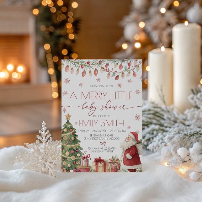 Invitación Merry Little Baby Shower Invite (Subido por el creador)