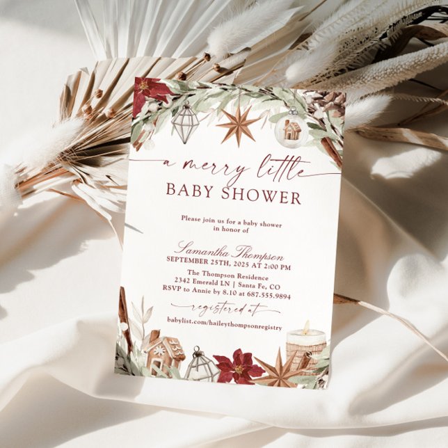Invitación Merry Little Baby Shower, Navidades Baby Shower (Subido por el creador)