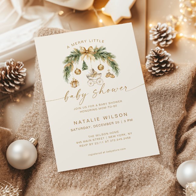 Invitación Merry Little Baby Shower Ornament Gender Neutral (Subido por el creador)