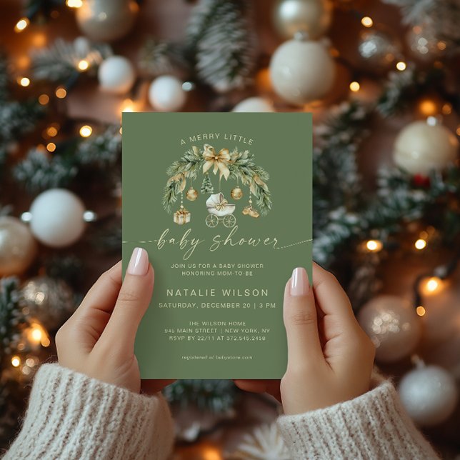 Invitación Merry Little Baby Shower Ornament Gender Neutral (Subido por el creador)