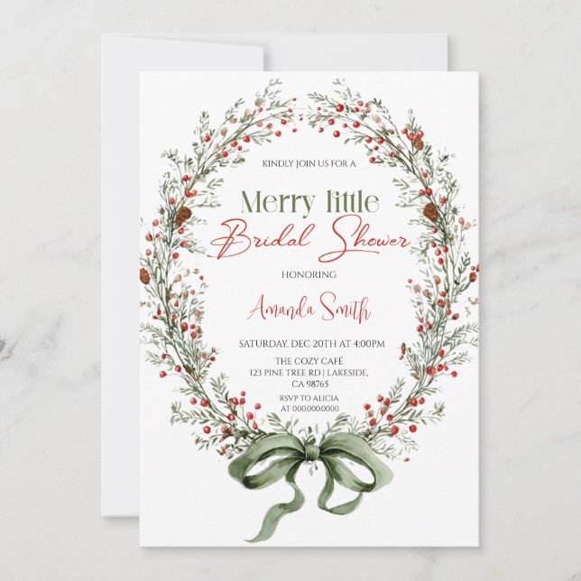 Invitación  Merry little botanical Bridal shower Invitation (Anverso)