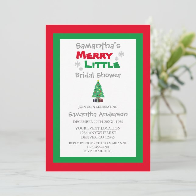 Invitación Merry Little Bridal Shower (Anverso de pie)