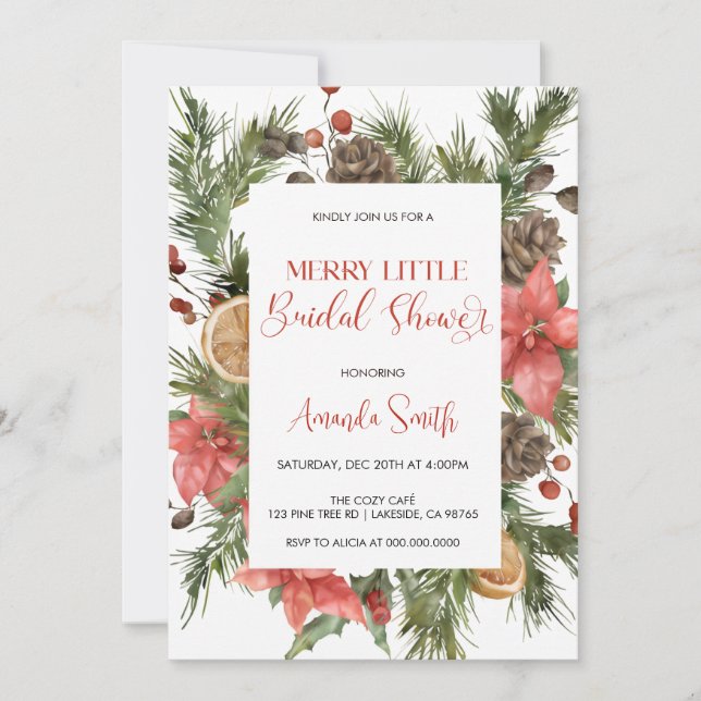 Invitación Merry little Bridal shower (Anverso)