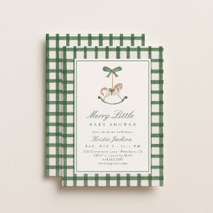 Invitación Merry Little Caballo Mecedor de Invierno Baby Sh
