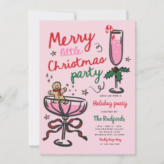 Invitación Merry Little Christmas Holiday Cocktail Party