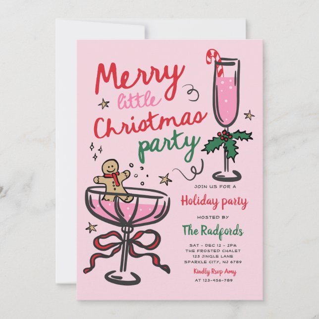 Invitación Merry Little Christmas Holiday Cocktail Party (Anverso)