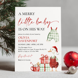 Invitación Merry Little Christmas Invierno Niño Baby Shower