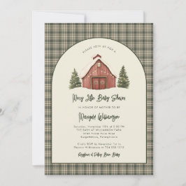 Invitación Merry Little Christmas Rustic Baby Shower  