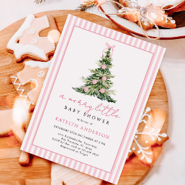 Invitación Merry Little Christmas Tree Baby Shower