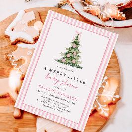 Invitación Merry Little Christmas Tree Baby Shower
