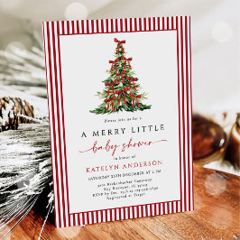 Invitación Merry Little Christmas Tree Baby Shower