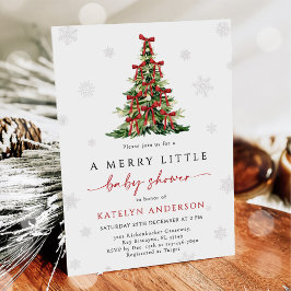 Invitación Merry Little Christmas Tree Baby Shower
