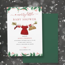Merry Little Christmas Winter Girl Baby Shower