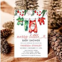 Merry Little Floral Navidades Santa Baby Shower