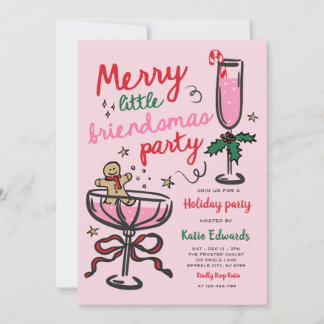 Invitación Merry Little Friendsmas Christmas Cocktail Party