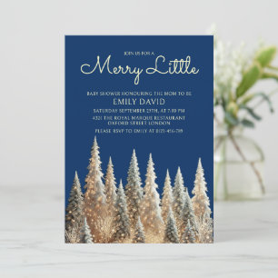 Invitación Merry Little Frosted Forest Navidad Baby Shower