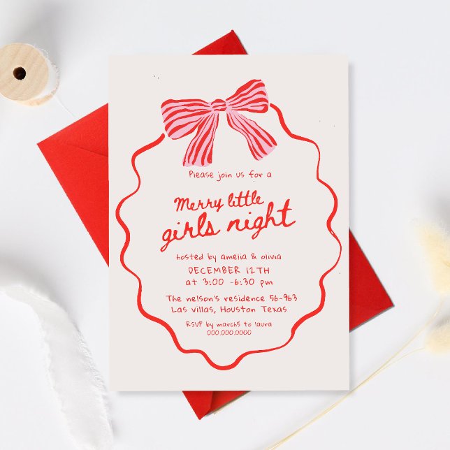 Invitación Merry Little Girls Night Christmas Holiday (Subido por el creador)