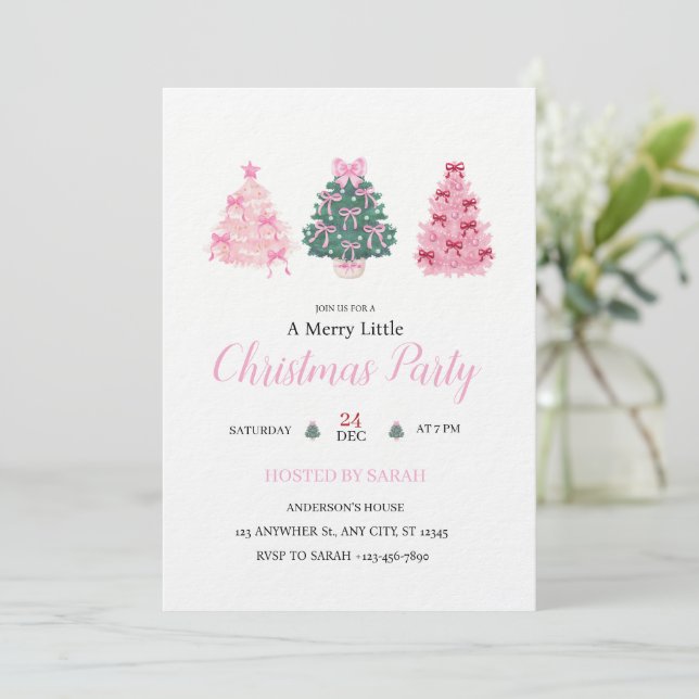 Invitación Merry Little Girls Night Christmas Party  (Anverso de pie)