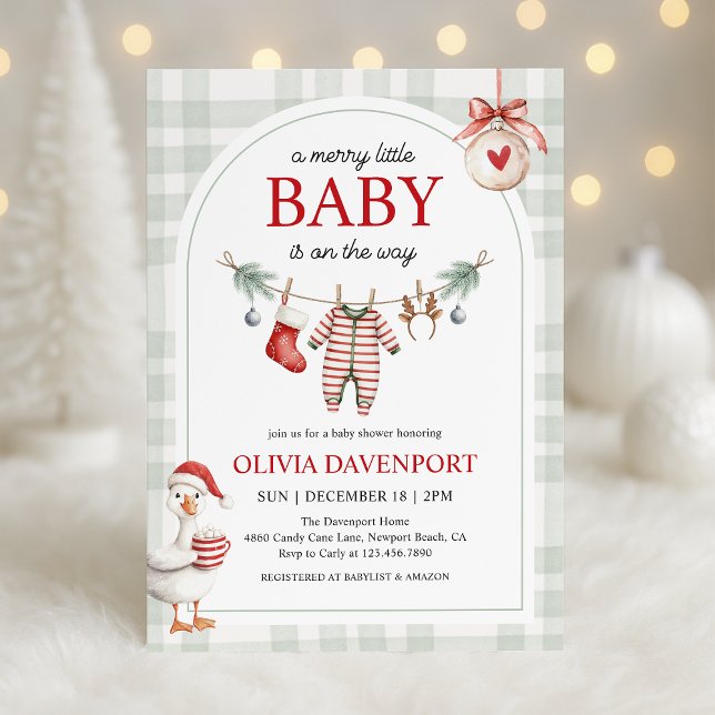 Invitación Merry Little Goose Storybook Christmas Baby Shower (Subido por el creador)