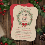 Invitación Merry Little Navidades Baby Shower<br><div class="desc">Celebre con estilo con estas invitaciones a la moda para una ducha de bebé. El diseño es fácil de personalizar con tu propia redacción y tu familia y amigos estarán encantados cuando reciban estas fabulosas invitaciones de fiestas.</div>