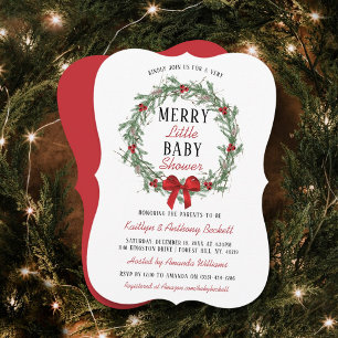 Invitación Merry Little Navidades Baby Shower
