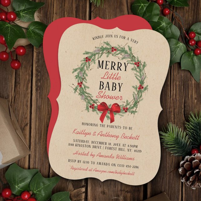 Invitación Merry Little Navidades Baby Shower (Subido por el creador)