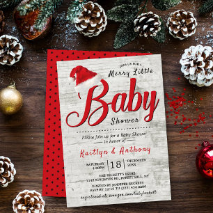 Invitación Merry Little Navidades Baby Shower