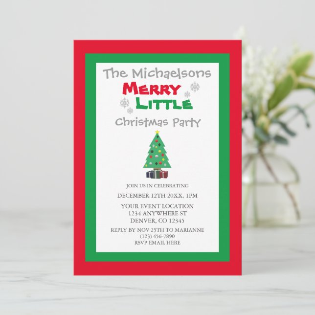 Invitación Merry Little Navidades Fiesta (Anverso de pie)